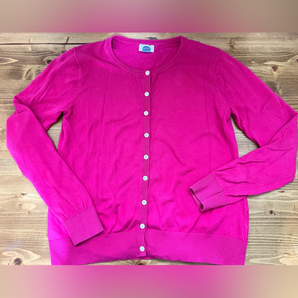 Old Navy Fuchsia Button-Up Cardigan